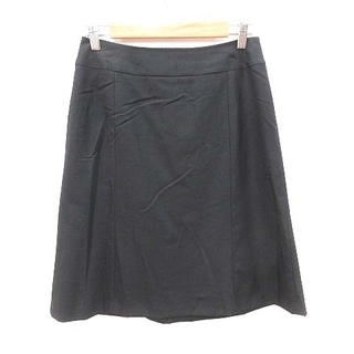 ナチュラルビューティーベーシック(NATURAL BEAUTY BASIC)のナチュラルビューティーベーシック 台形スカート ひざ丈 ウール L 黒 ブラック(ひざ丈スカート)