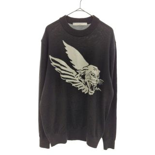 ジバンシィ(GIVENCHY)のGIVENCHY ジバンシィ LION KNIT SWEATER BM9045402Y ライオンプリントニットセーター ブラック(ニット/セーター)