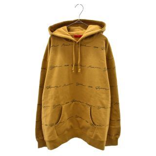 シュプリーム(Supreme)のSUPREME シュプリーム 22SS Script Stripe Hooded Sweatshirt スクリプト ストライプ プルオーバーフーディ スウェットパーカー キャメル(パーカー)