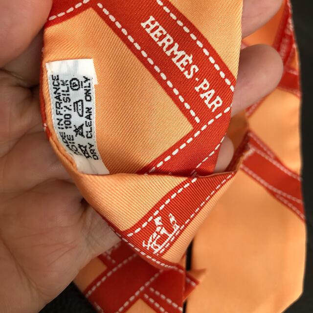 エルメス ツイリースカーフ リボン柄 ポルデュック