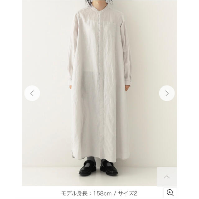 pinoko様専用 リネンバンドカラーシャツワンピース new fabric