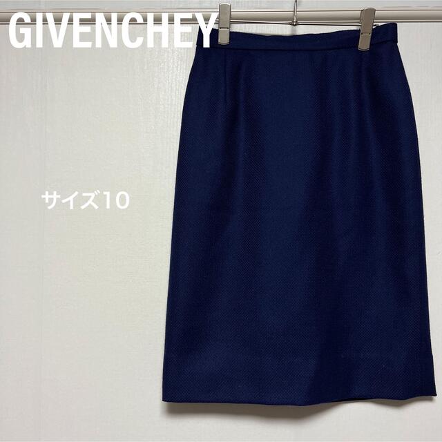 ジバンシー　Givenchey　タイトスカート 台形スカート　ミモレ丈　ネイビー