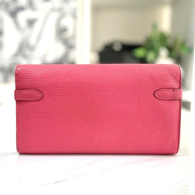 Hermes - 美品☆ エルメス ケリーウォレット シェーブル ピンク 長財布