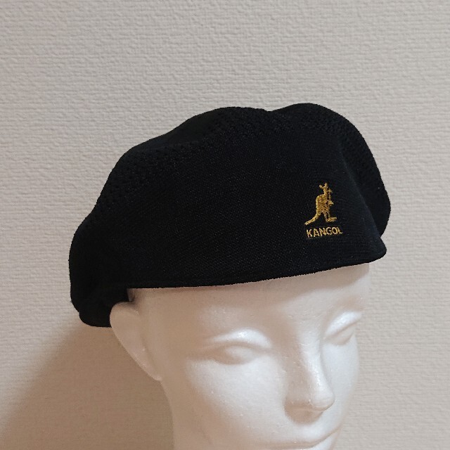 L 美品 KANGOL TROPIC 504 VENTAIR ハンチング 黒 金