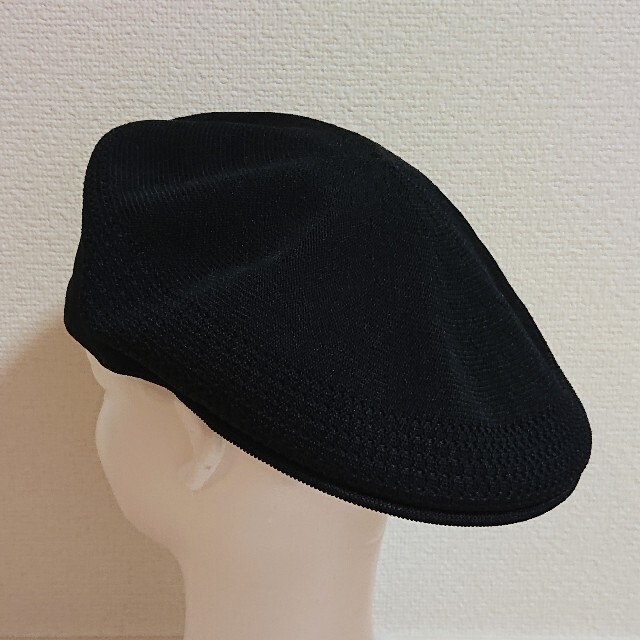 L 美品 KANGOL TROPIC 504 VENTAIR ハンチング 黒 金