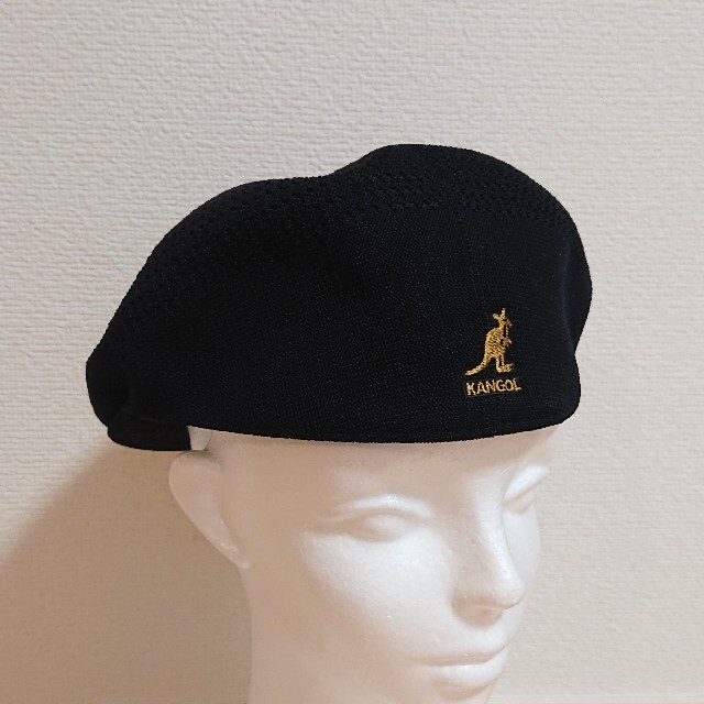 L 美品 KANGOL TROPIC 504 VENTAIR ハンチング 黒 金