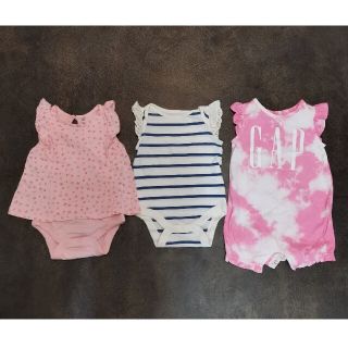 ベビーギャップ(babyGAP)のbaby gap 3枚セット ノースリーブロンパース(ロンパース)