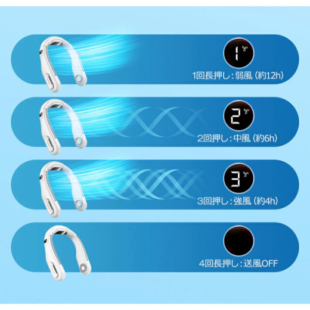 2022最新⭐️ 首掛け扇風機 冷却プレート 扇風機 ネッククーラー 羽根なし スマホ/家電/カメラの冷暖房/空調(扇風機)の商品写真