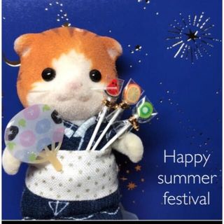 ミニチュア　夏祭り　うちわ　キャンディ　シルバニア　リカちゃんに(ミニチュア)