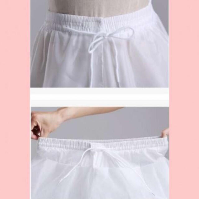 パニエ ウェディング ドレス ロングスカート発表会 チュール 3段 白 レディースのフォーマル/ドレス(ウェディングドレス)の商品写真