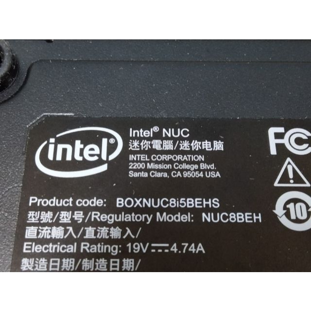 INTEL インテル NUC NUC8i5BEHS BOXNUC8i5BEHSデスクトップ型PC
