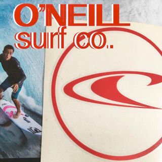 オニール(O'NEILL)のO’NEILL surfオニールUS限定激レアダイカットREDアイコンステッカー(サーフィン)