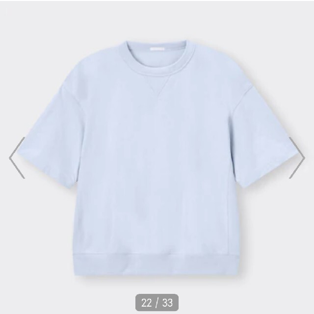 GU(ジーユー)のGU　スウェT　五分袖　ライトブルー レディースのトップス(Tシャツ(半袖/袖なし))の商品写真