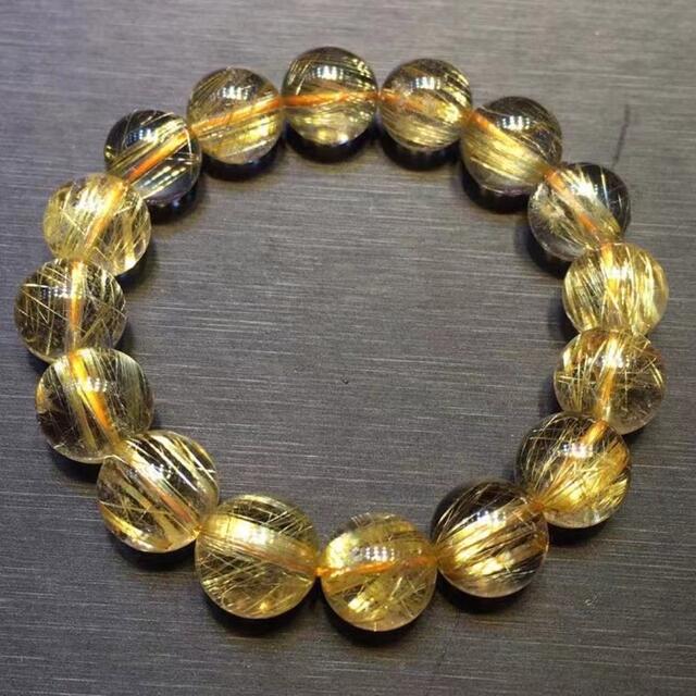 訳ありセール 格安) ⭐︎【天然】タイチンルチルクオーツ 13.5mm