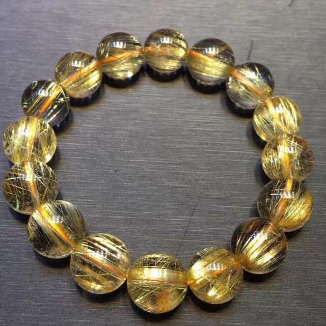 天然】タイチンルチルクオーツ ブレスレット 13.5mm-