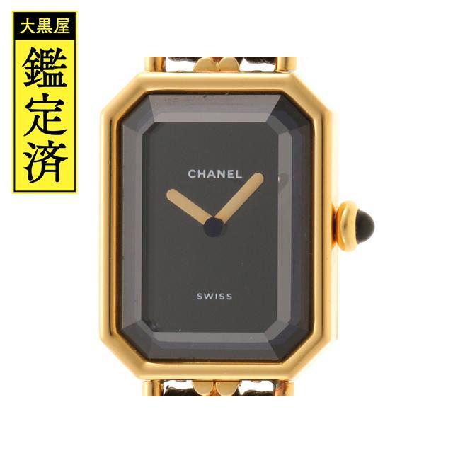 CHANEL - シャネル　プルミエールL　クォーツ　GP/革ベルト　ブラック　【205】