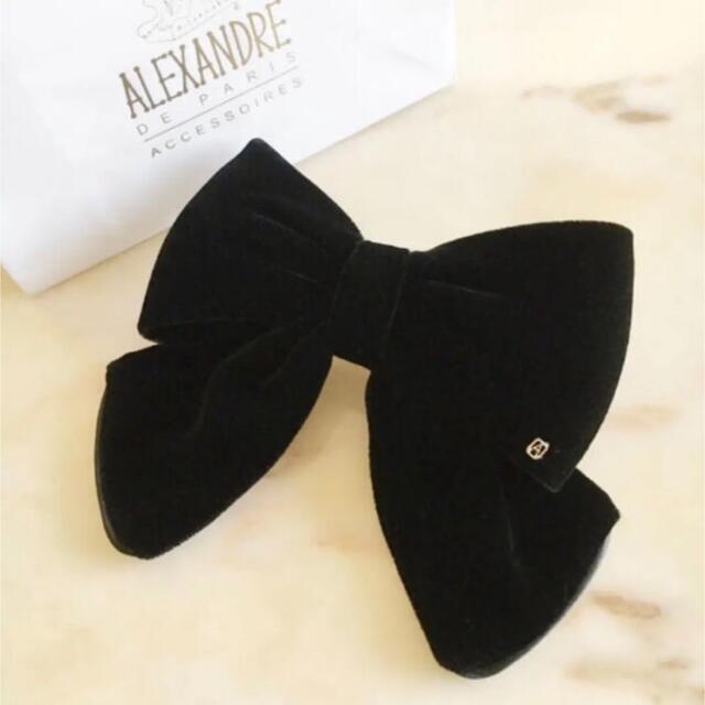 ALEXANDRE 見守り DE PARIS 黒 ベルベットリボンバレッタ 13cm ALEXANDRE 見守り DE PARIS 黒 ベルベットリボンバレッタ 13cm