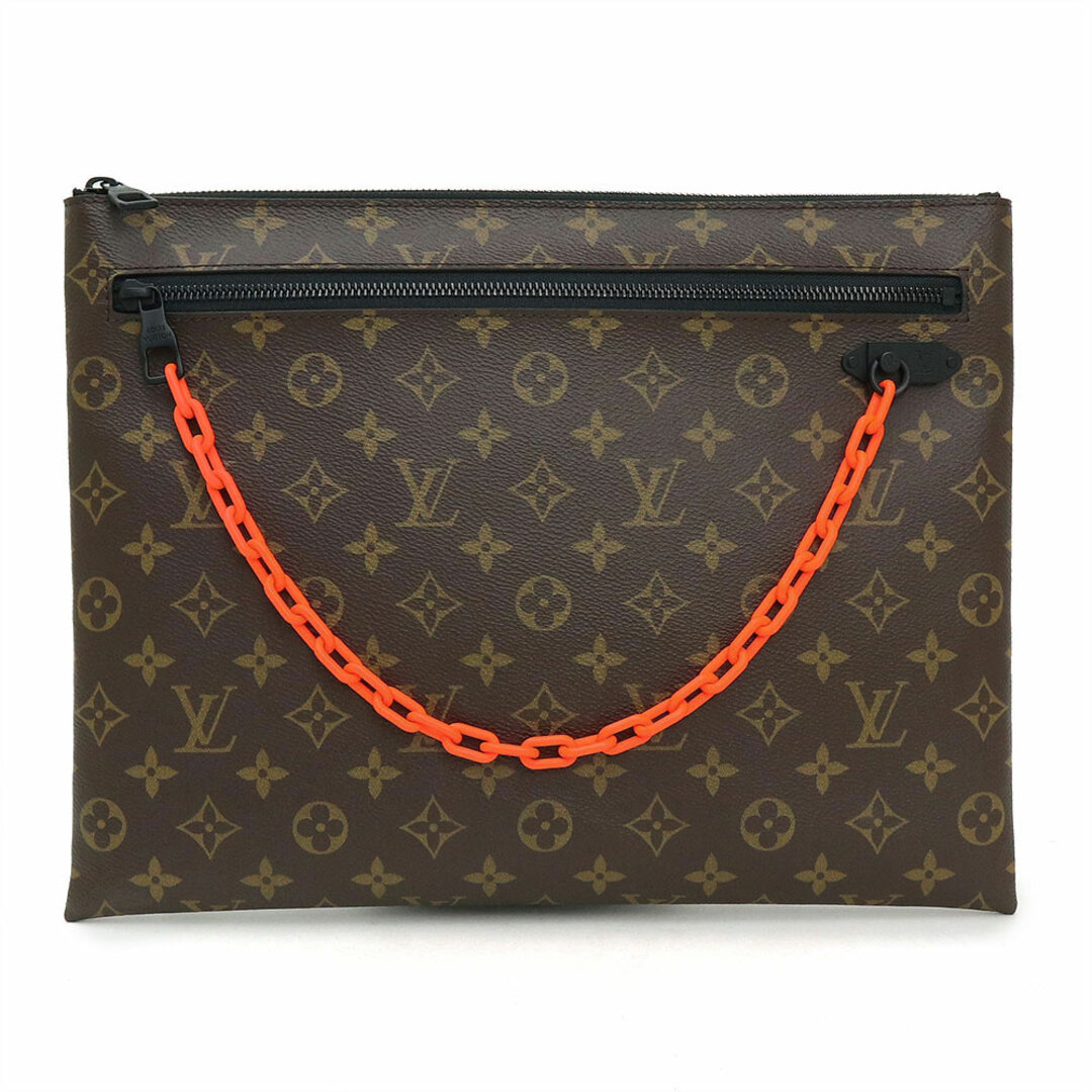 美品 LOUIS VUITTON ルイヴィトン モノグラム ポシェット ヴォルガ ヴァージルアブロー ブラック 黒 オレンジ トリヨン M53550 クラッチバッグ ポーチ メンズ 403558