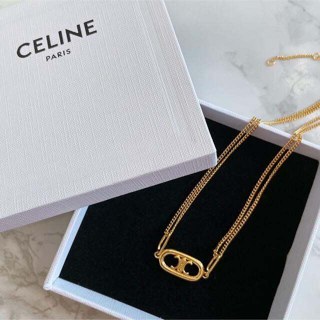 極美品 CELINE マイヨン トリオンフ ネックレス ゴールド - ネックレス