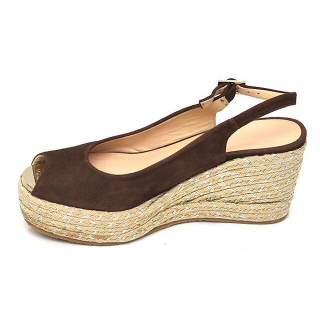 JIMMY CHOO - 美品♪ジミーチュウ ロゴメタルトゥ ウェッジソール