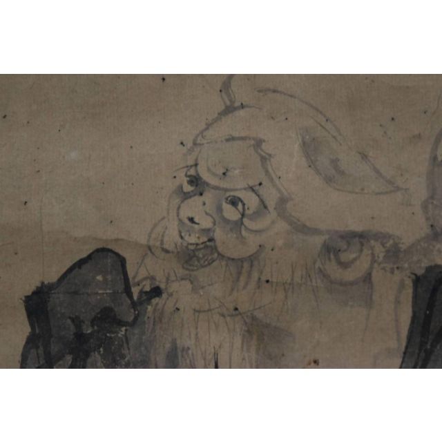 美術品/アンティーク【真作】村田寉皐　画/鶴皐/中村鸞太　賛/寿老人画賛/掛軸☆宝船☆Z-904