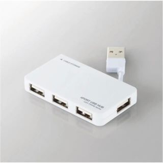 エレコム(ELECOM)のUSB2.0ハブ（ケーブル収納タイプ）(PC周辺機器)