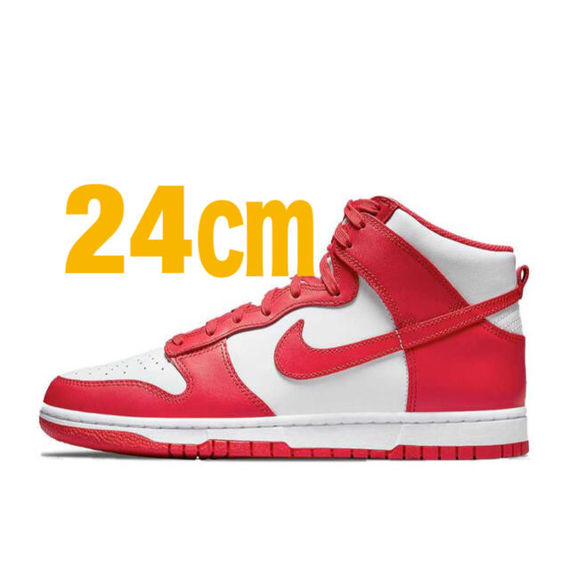 靴/シューズNike Dunk HighChampionship White and Red