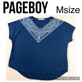 ページボーイ(PAGEBOY)のページボーイ　バンダナ巻風 Tシャツ ウエスタン　ネイビーカットソー　半袖(カットソー(半袖/袖なし))