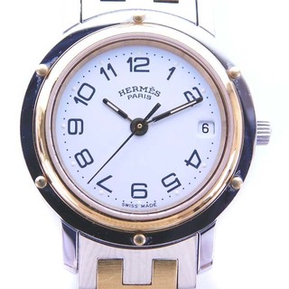 エルメス(Hermes)のエルメス CL3.240 クリッパー 腕時計 デイト クォーツ ゴールド色(腕時計)