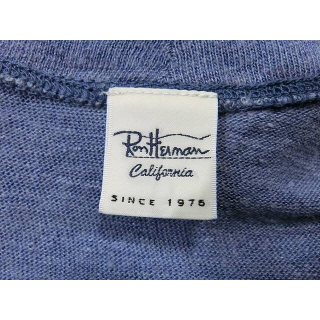 Ron Herman(ロンハーマン)のRon Herman ロンハーマン　ブルーの麻 でVネックの半袖Tシャツ XS メンズのトップス(Tシャツ/カットソー(半袖/袖なし))の商品写真