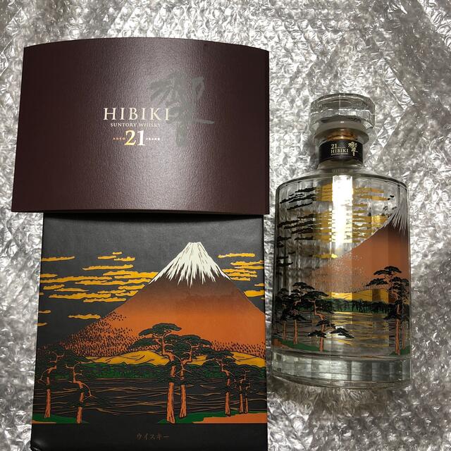 希少】Suntory響21年 限定 富士風雲図 意匠ボトル カラビン