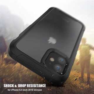 iPhone12miniケース　耐衝撃カバー　端末保護　割れ防止　透明クリア 黒(iPhoneケース)