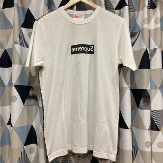 シュプリーム(Supreme)のTシャツ シュプリーム コムデギャルソン コラボシャツ ボックスロゴ 白 美品(Tシャツ/カットソー(半袖/袖なし))