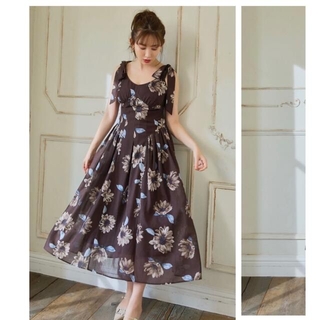 herlipto☆sunflower-printed midi dress②