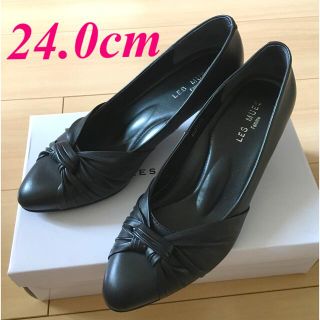 アオキ(AOKI)のアオキAOKI LES MUES Femme パンプス 黒 24.0cm(ハイヒール/パンプス)