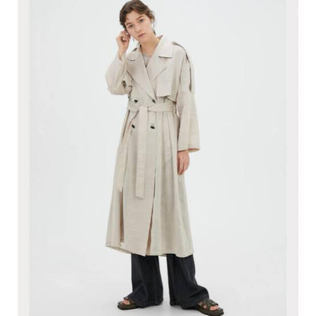 ミューラル　Linen open back trench coat トレンチ