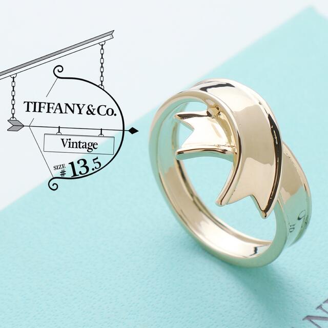 Tiffany & Co.(ティファニー)の美品 ティファニー ヴィンテージ リボン 750 リング 指輪 13.5号 レディースのアクセサリー(リング(指輪))の商品写真