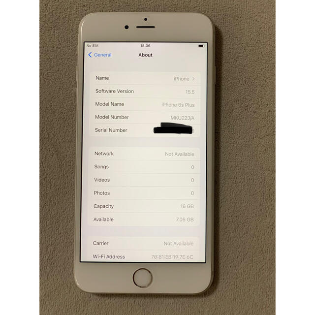 iPhone 6s Plus Silver 16 GB SIMフリー