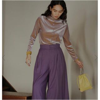 アメリヴィンテージ(Ameri VINTAGE)のAmeri UND 2WAY CHAMBRAY VELOUR TOP(カットソー(長袖/七分))