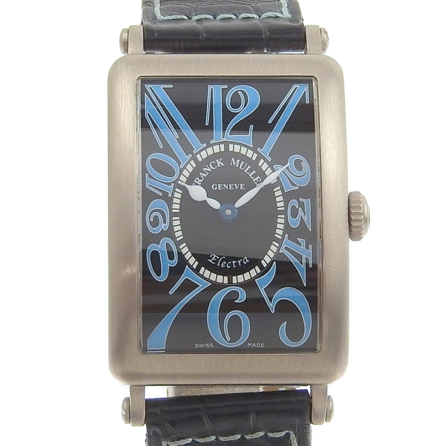 【FRANCK MULLER】フランクミュラー ロングアイランド 300本限定 952QZ K18ホワイトゴールド×レザー 黒 クオーツ アナログ表示 メンズ 黒文字盤 腕時計