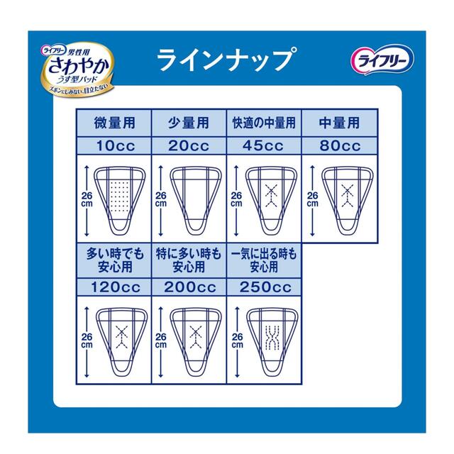 【大容量】ライフリー さわやかパッド 男性用 200cc 26cm 22枚  メンズのメンズ その他(その他)の商品写真