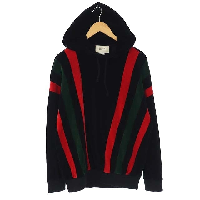 ✨スピード発送✨】GUCCI/グッチ/パーカー/ベロア/ユニセックス/黒-