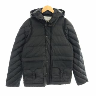 モンクレール(MONCLER)のモンクレール ガムブルー ダウンジャケット アウター 中綿 比翼 1 S 黒(ダウンジャケット)