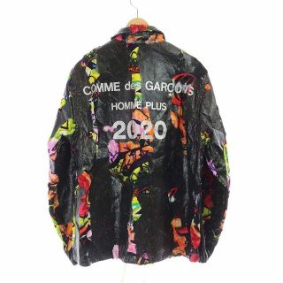 コムデギャルソンオムプリュス(COMME des GARCONS HOMME PLUS)のコムデギャルソンオムプリュス AD2019 コーチジャケット 総柄 XS 黒(ブルゾン)