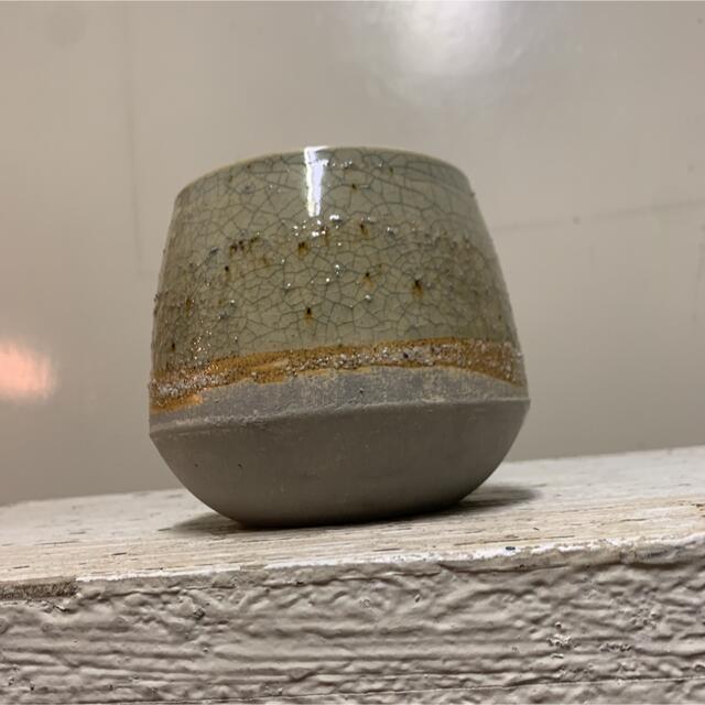 ●Trapezoid POT -sand beige- No.275 ハンドメイドの生活雑貨(雑貨)の商品写真