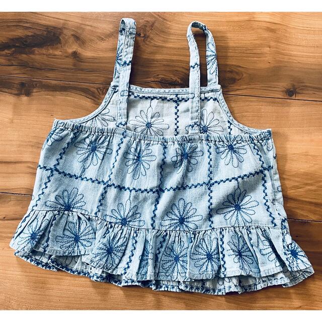 ZARA KIDS - ザラ ベビー フラワー 刺繍 モチーフ デニム キャミ ZARA KIDS - ザラ ベビー フラワー 刺繍 モチーフ デニム キャミ