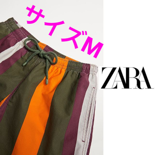 ザラ(ZARA)の【新品未使用‼️】ZARA　ストライププリント スイムショートパンツ　"M"(水着)