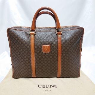 CELINE セリーヌ ビジネスバッグ マカダム柄 ブラウン メンズブランド