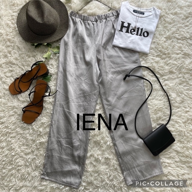 IENA(イエナ)のIENA サテンイージーストレートパンツ レディースのパンツ(カジュアルパンツ)の商品写真
