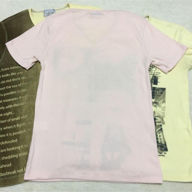 NICOLE CLUB FOR MEN VネックデザインTシャツ　イエロー　 メンズのトップス(Tシャツ/カットソー(半袖/袖なし))の商品写真